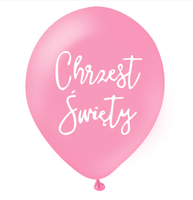 balony 12' na hel  CHRZEST ŚWIĘTY różowe 100szt. | 400818