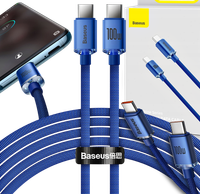 BASEUS SZYBKI KABEL USB-C 100W MOCNY PRZEWÓD DO TELEFONU KOMPUTERA 2m