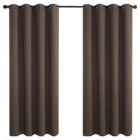 Zasłona Zaciemniająca Welurowa Brązowa na Przelotkach 140x225 cm 2 sztuki