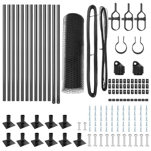 Ogrodzenie z słupkami Szary 0.6 x 25 m Stal pokryta PCV na Arena.pl