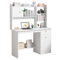 BIURKO KOMPUTEROWE BIAŁE LOFT POD LAPTOP KOMPUTER SKANDYNAWSKI Z 7 PÓŁKAMI