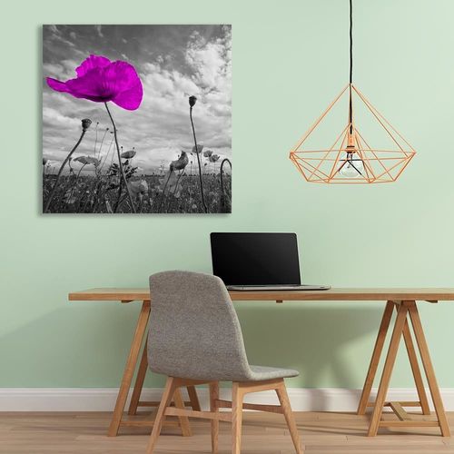 Deco Panel, Fioletowy mak 90x90 na Arena.pl