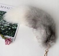 Klamra klucza 45 cm d?ugi ogon z futra lisa Breloczek Torby Damskiej