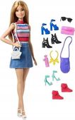 BARBIE GARDEROBA AKCESORIA SZAFA + UBRANIA DODATKI MATTEL FVJ42 ZESTAW 3+