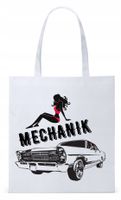 Dla Mechanika Prezent Torba Eco Biała Shopper Z Nadrukiem Ze Zdjęciem