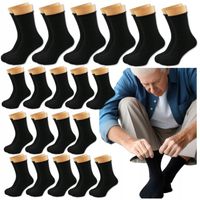 20x Skarpety męskie bawełniane BEZUCISKOWE czarne skarpetki z bawełna 43-46