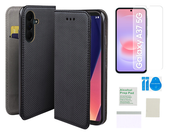Etui z klapką do SAMSUNG GALAXY A37 5G case smart magnet czarny + folia TPU