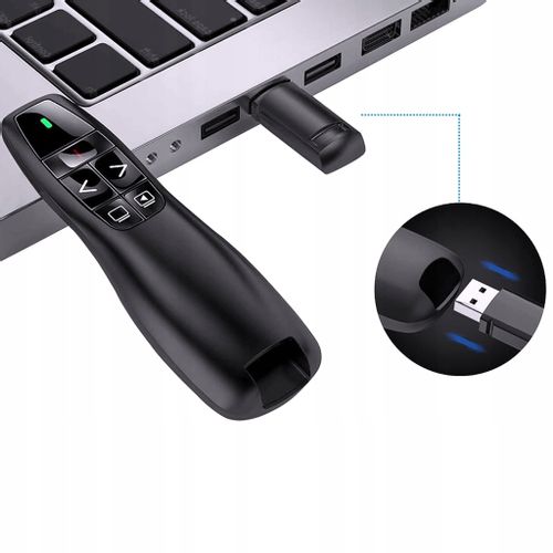 WSKAŹNIK PILOT SLAJDER DO PREZENTACJI PREZENTER LASEROWY CZARNY USB na Arena.pl
