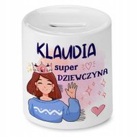 Skarbonka 330 Ml Dla Klaudii Córki Dziecka Z Nadrukiem Ze Zdjęciem