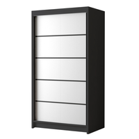 Szafa przesuwna LIVIO IV 100-pojemna garderoba-CZARNY/BIAŁY