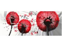 100CM 40CM ZEGAR ŚCIENNY DMUCHAWCE CZERWIENI MALOWNY RAMA