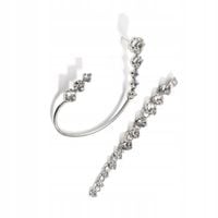 Kolczyk srebrny nauszny cyrkonie