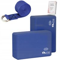 ZESTAW KOSTKI 2 SZT + PASEK DO JOGI WYTRZYMAŁY DO ĆWICZEŃ KOSTKA X2 FIT.ME