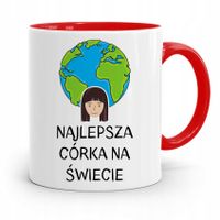 Kubek Czerwony Prezent Dla Córki Najlepsza Córka Z Nadrukiem Ze Zdjęciem