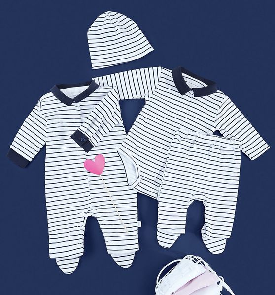 Półśpioch bawełniany biały w paski 56 zdjęcie 2