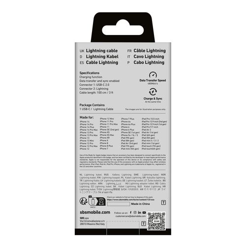 Kabel przewód z certyfikatem MFi USB-C - iPhone Lightning 1m - biały na Arena.pl