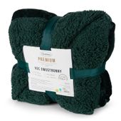 Koc zielony 200x220 TEDY flano baranek miękki i ciepły stylowy