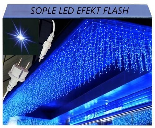 SOPLE 500 LED KURTYNA LAMPKI ZEWNĘTRZNE IP44 FLASH NIEBIESKIE 25M na Arena.pl