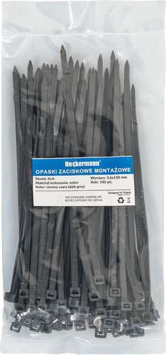 Opaski Zaciskowe Heckermann 100Szt - Szare na Arena.pl