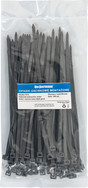 Opaski Zaciskowe Heckermann 100Szt - Szare zdjęcie 7