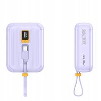 ŁADOWARKA POWER BANK 10000 mAh 30W 3A PRZENOŚNA LIGHTNING / USB-C 2x KABEL