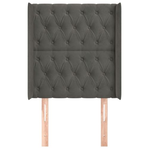 Zagłówek uszak, ciemnoszary, 83x16x118/128 cm, aksamit na Arena.pl