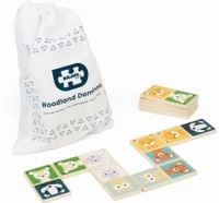 DOMINO drewniane ZWIERZĄTKA LEŚNE + woreczek