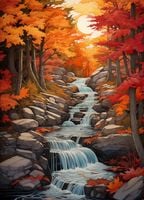 Plakat 20,5x28,4cm Jesienne Wodospady