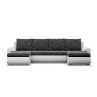 Narożnik U, z leżankami, BOSCO, ekoskóra, 302x159x89 cm, szary | TYLETEGOTU