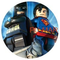 Opłatek na tort Lego Klocki Bohater Batman Superman Liga Avengers