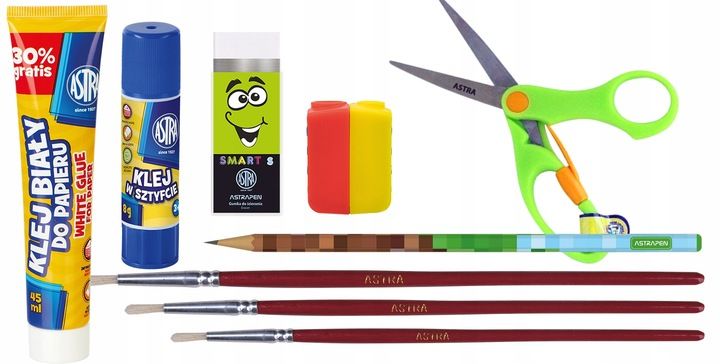 Astra WYPRAWKA SZKOLNA PIXEL ONE Zestaw plastyczny + TECZKA 20 elementów zdjęcie 8