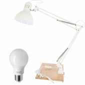 Lampa biurkowa na biurko stół 6cm regulowana Biały IKEA TERTIAL Żarówka E27