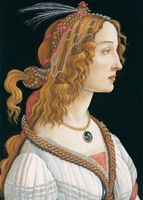 Plakat 50x70cm Portrait of a Lady, Botticelli Vintage do Salonu