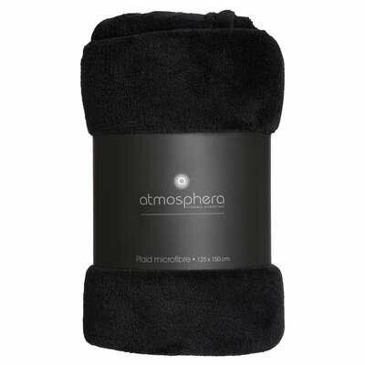 Koc Pled mikrofibra 125x150cm czarny zdjęcie 3