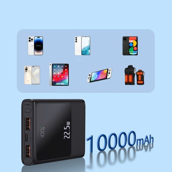 POWERBANK 10000MAH MOCNA SZYBKA ŁADOWARKA 22,5W 2XUSB A/USB-C WYŚWIETLACZ L zdjęcie 6