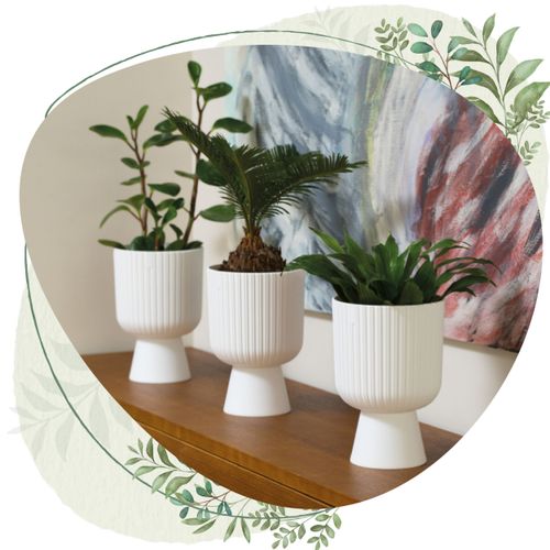 Doniczka okrągła Keli Mika 40 na nóżce | Platyna na Arena.pl