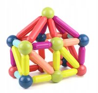 Klocki Magnetyczne Magnetic Sticks Edukacyjne 3D Zabawka Zestaw 64 Elementy