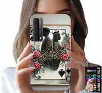 ETUI DO HUAWEI P SMART 2021 - KARTA KRÓL KRÓLOWA POKER KARTY + SZKŁO