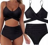 STRÓJ KĄPIELOWY DWUCZĘSCIOWY BIKINI WIĄZANIE / L