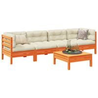 5-cz. zestaw mebli ogrodowych z poduszkami, woskowy brąz, sosna