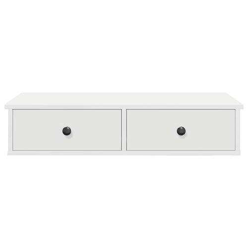 Półka ścienna z szufladami, biała, 80x31x17 cm na Arena.pl