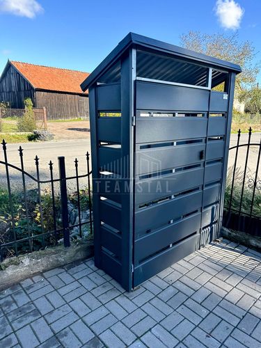 Wiata Śmietnikowa 130x40cm - Antracyt - Dach spad w tył TS779 na Arena.pl