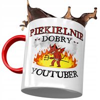 Kubek Czerwony Dla Youtubera Piekielnie Dobry Z Nadrukiem Ze Zdjęciem