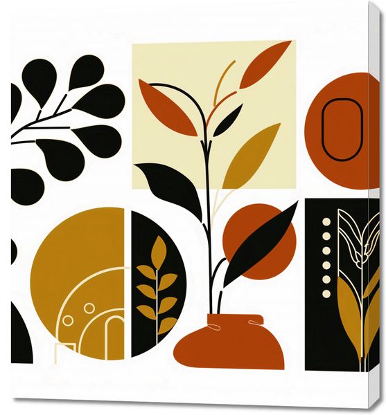Obraz 90x100cm Kolaż Botaniczny zdjęcie 1