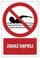 Zakaz Kąpieli - Znak 15 X 22,5 Cm, Pn - Płyta 1Mm