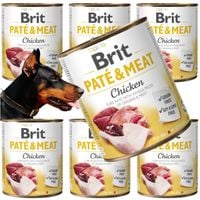 mokra karma dla psa z kurczakiem brit pate&meat chicken 6x 800 g bezzbożowa