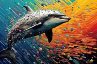 Plakat 45x30cm Delfin w Palecie Barw