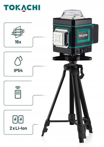 POZIOMICA LASEROWA LASER KRZYŻOWY 4D 16 LINII SAMOPOZIOMUJĄCY 360 + na Arena.pl
