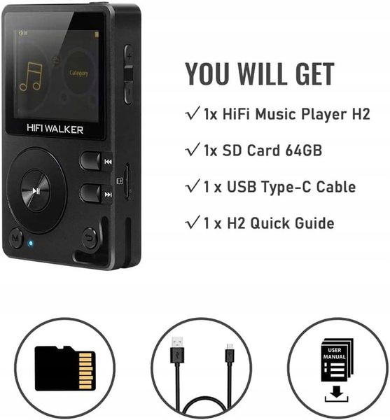 ODTWARZACZ MP3 PLAYER HIFI WALKER BLUETOOTH DSD HD zdjęcie 16