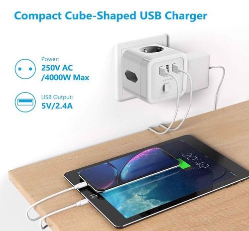 Kostka Zasilająca 3 Gniazda 3 Usb Wyłącznik Biała na Arena.pl